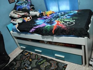Estructura de cama nido con 3 cajones