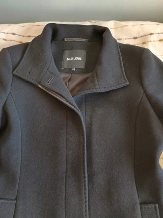 Abrigo Salsa Jeans Negro Mujer