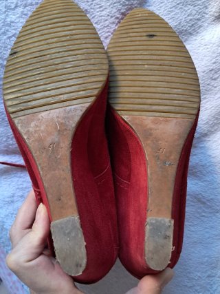 Botines Zara de Ante Rojo Talla 41