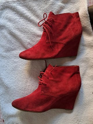 Botines Zara de Ante Rojo Talla 41