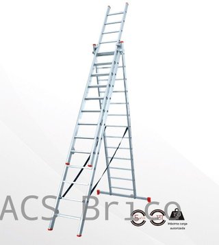 Escalera Aluminio 3x13 - 3,5+3,5+3,5 M - 66x25mm