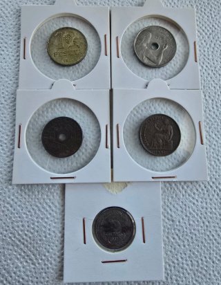 Lote de 5 Monedas Antiguas de la II República