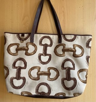Bolso Gucci Cabas Lona Horesbit Beige/Marrón
