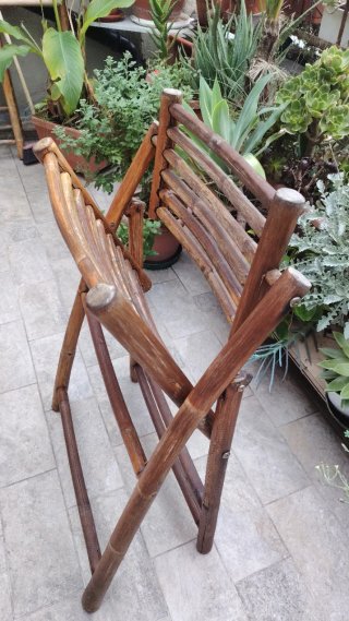 Sedia pieghevole in bambù