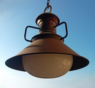 Grande Lampada Nautica Vintage in Ottone massiccio