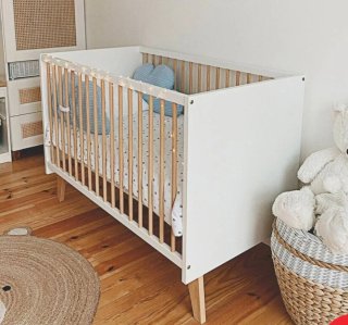 Cuna Modular Diseño Nórdico Blanco y Madera