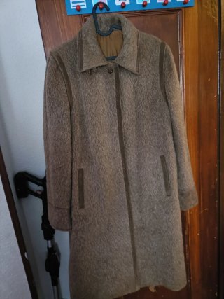 Abrigo Vintage Lana Alpaca Llama Beige Marrón