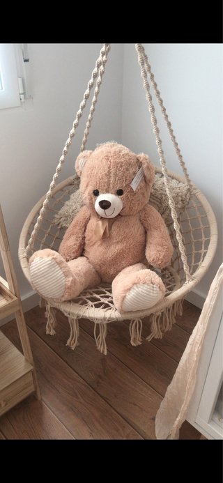 Columpio infantil beige/marrón algodón/yute