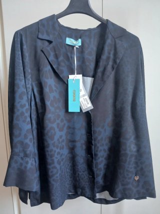 Giacca Camicia Dorabella Animalier Blu Tg. L