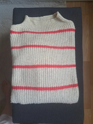 Jersey de rayas beige y naranja
