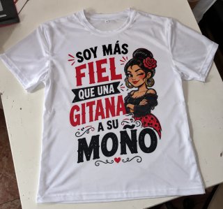 Camiseta Blanca Talla M Diseño Gitana
