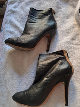 Botines Negros Zara piel talla 41