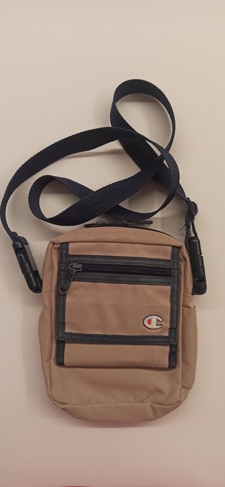 Borsello a tracolla Champion beige e blu
