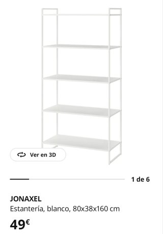 Estantería metálica blanca 5 baldas