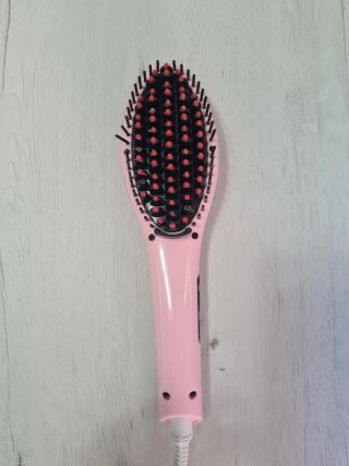 Cepillo Alisador Eléctrico Rosa y Negro