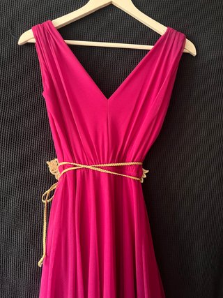 Vestido fiesta fucsia con flores