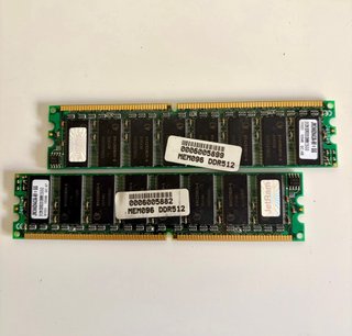 2 Módulos Memoria RAM JetRam 512MB