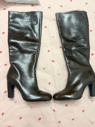 Botas altas de tacón marrones