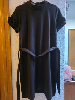 Vestido inverno castanho manga curta L