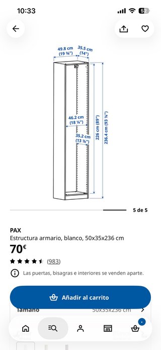 Guardaroba Pax Ikea Bianco