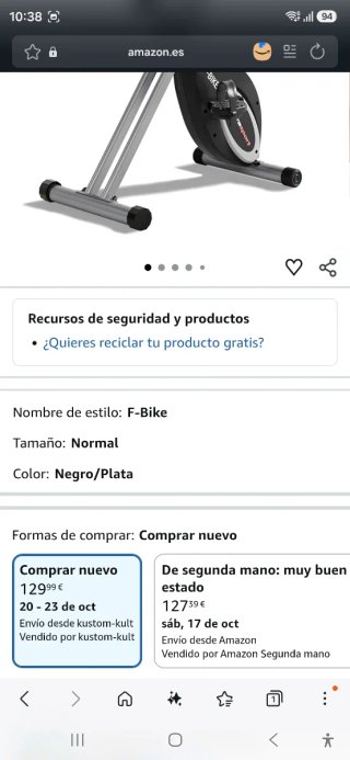 Bicicleta Estática Plegable F-BIKE
