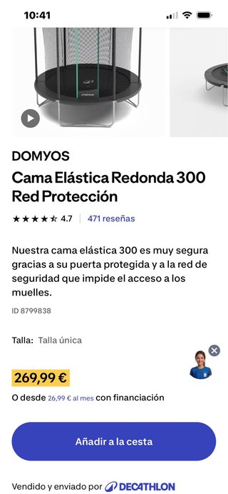 Cama Elástica Domyos 300 con Red