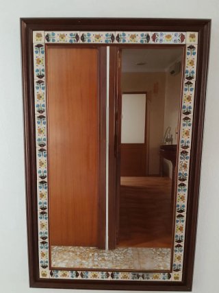 Espejo con Marco de Madera y Azulejos