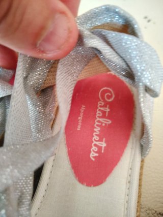 Alpargatas Catalinetes Plata talla 29