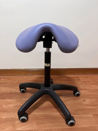 Taburete ergonómico silla oficina azul