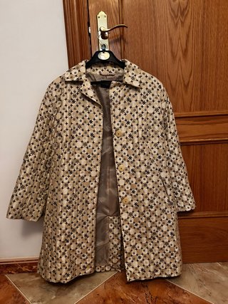 Abrigo Vintage Estampado Riber Woods Talla 40