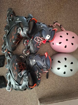 Pack Patines Oxelo Talla 35-38 con Protecciones