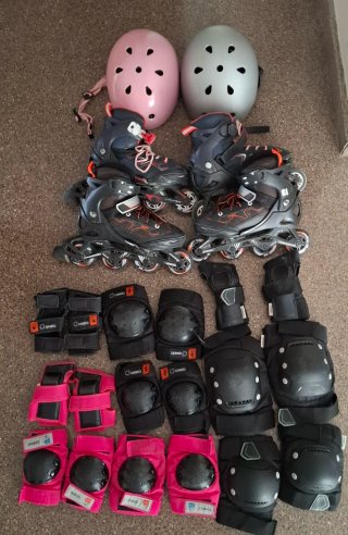 Pack Patines Oxelo Talla 35-38 con Protecciones