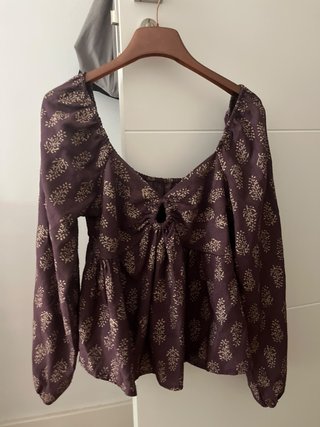Blusa Zara Estampada Manga Larga