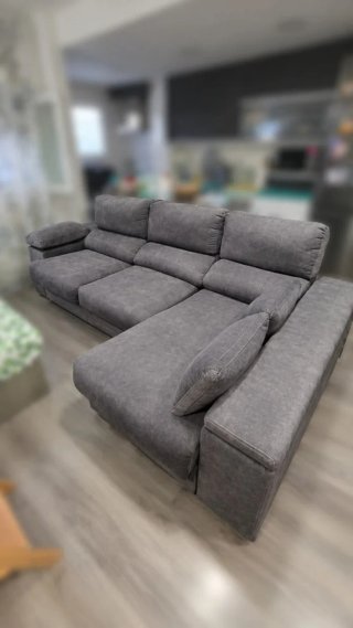 Sofá modular gris de tela