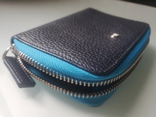 Monedero Montblanc Piel Azul/Negro