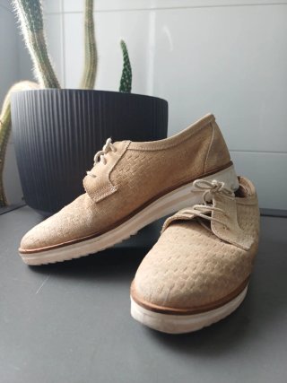 Zapatos ante Beige Texturizados