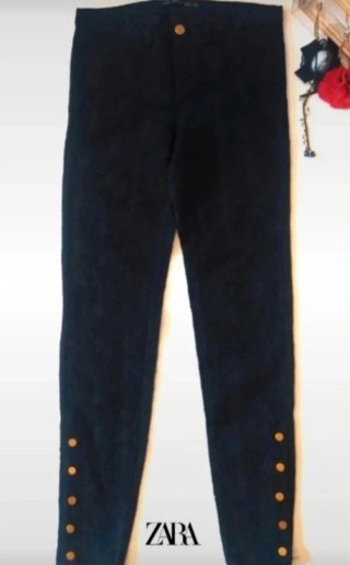 Pantalón brocado Zara negro