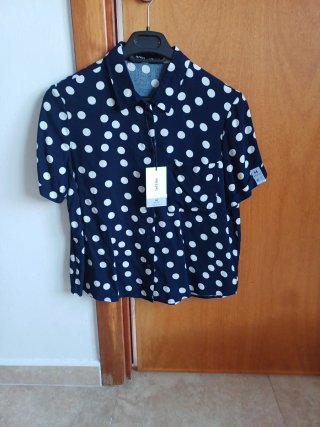 Camisa manga corta Lefties lunares azul M