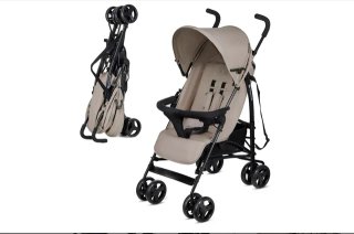 Silla de paseo plegable color beige