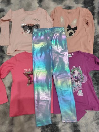Pack de 4 Camisetas y Leggings Brillantes