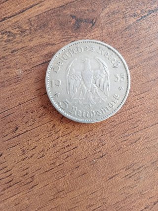 Moneda 5 Reichsmark Plata 1935