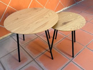 Set de 2 mesas auxiliares redondas
