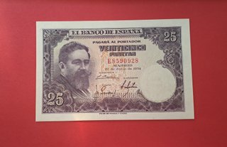 ESPAÑA - Billete 25 pesetas 1.954 SC/UNC