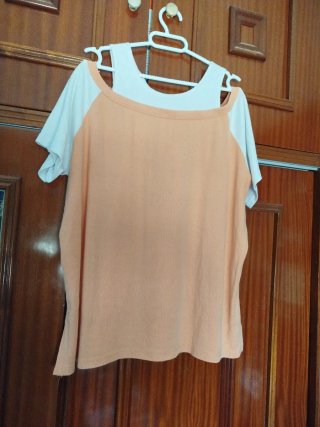 Camiseta manga corta bicolor