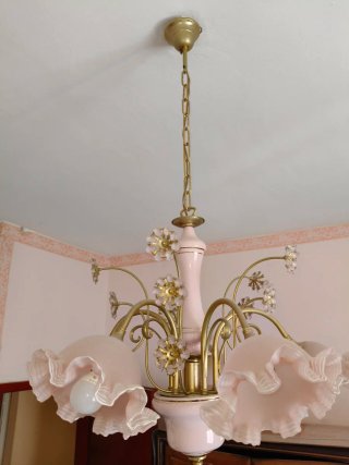 Lampadario vintage anni 70 a sospensione