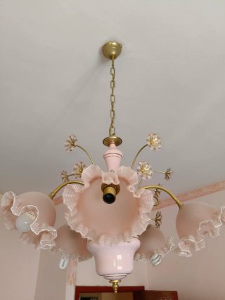 Lampadario vintage anni 70 a sospensione