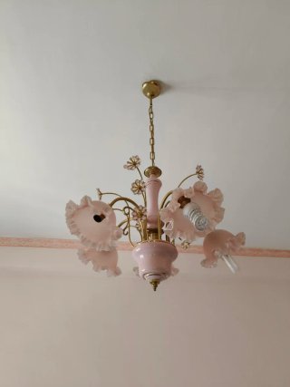 Lampadario vintage anni 70 a sospensione