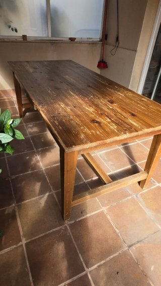 Mesa rústica madera maciza