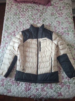 Plumífero Columbia Talla M Beige/Negro Plumón