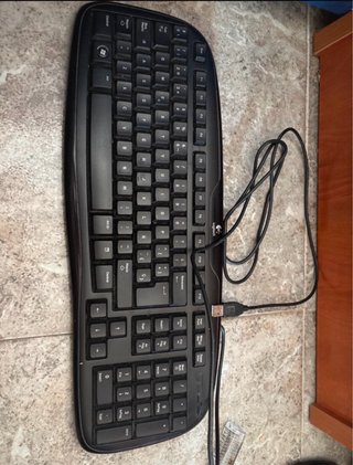 Teclado Logitech USB + pantalla de ordenador